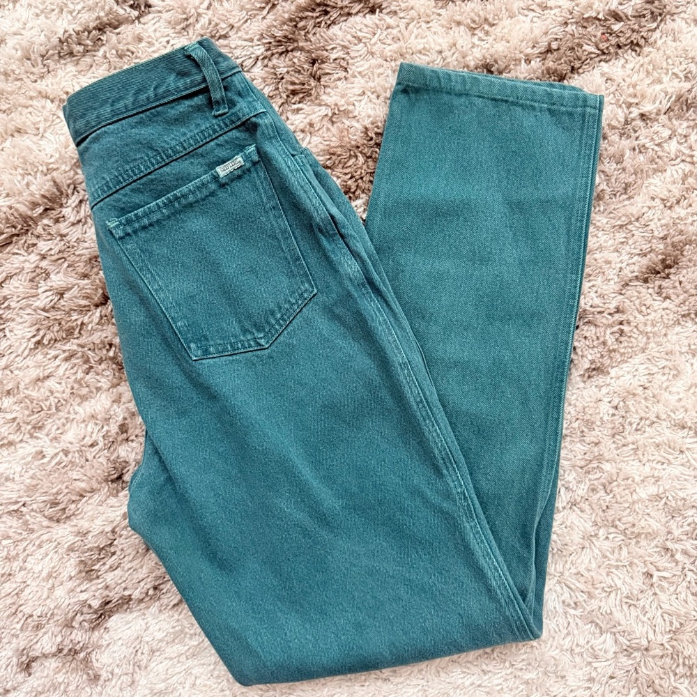 Vintage Teal Green High Rise Sheplers Denim Jeans